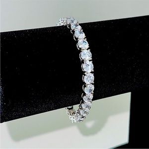 7.5" Diamond Classic Tennis Bracelet Silver Simulated